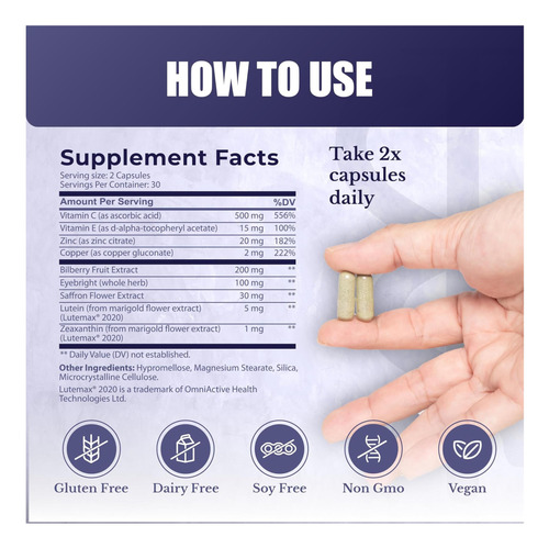 Nation Health Md Vision Nutri Complex Vitaminas Para Olhos - Imagem 10