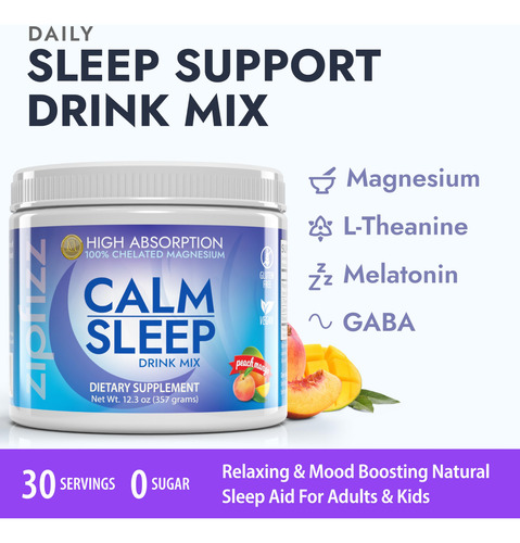 Suplemento Zipfizz Nightly Calm & Sleep Peach Mango 360-720m - Imagem 2