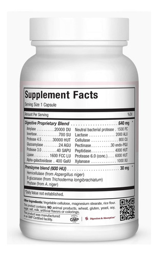 Maxi Health Premiumcomplex Digestive Enzymes Aids Laticínios - Imagem 2