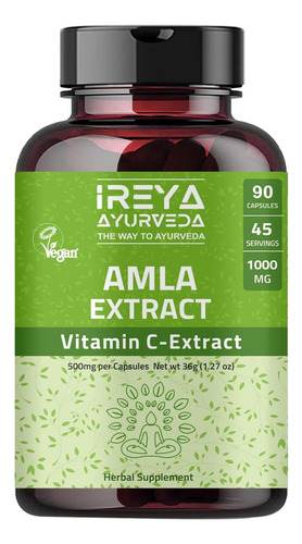Cápsulas De Extrato De Fruta Amla De Ireya Ayurveda (90 Cáps - Imagem 10