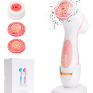 Escova De Limpeza Facial Esfoliante De Dupla Rotação Com 3