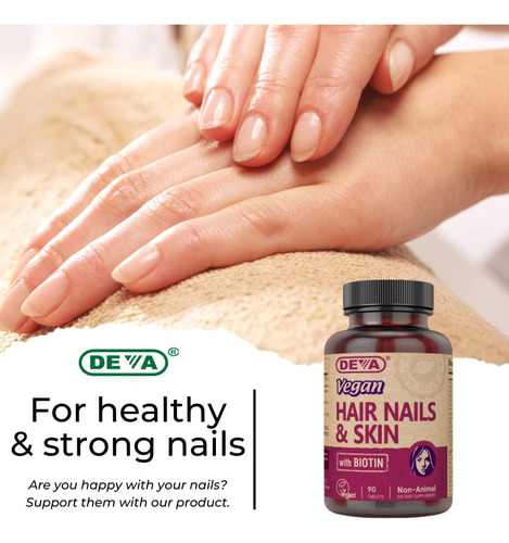Suplemento Deva Para Cabelo Unhas E Pele Veganos Com Compri - Imagem 5