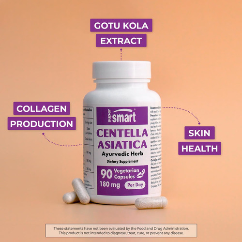 Suplemento Supersmart Centella Asiatica 180mg 90 Cápsulas - Imagem 2