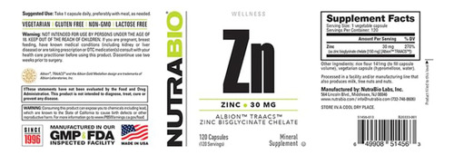 Suplemento Mineral De Quelato De Zinco Nutrabio - Para - Imagem 3