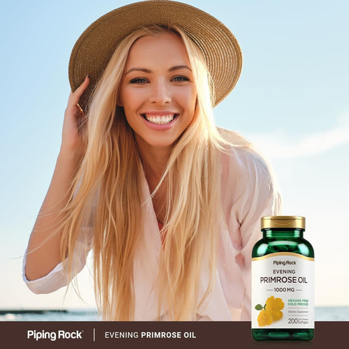 Cápsulas De Óleo De Prímula Piping Rock 1000 Mg 200 Cápsul - Imagem 6