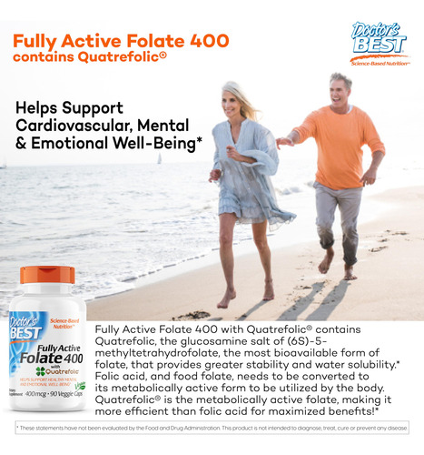 Suplemento Doctor"s Best Folato Totalmente Ativo 400 Mcg - Imagem 2