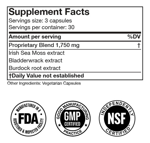 Cápsulas Avançadas De Irish Moss 1500mg - Suplemento Natural - Imagem 14