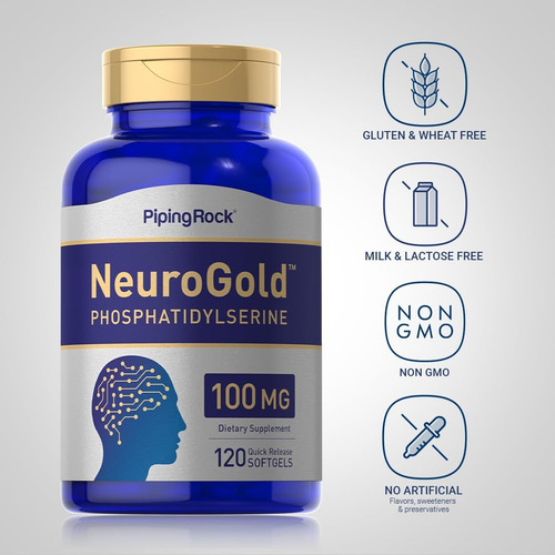 Suplemento De Fosfatidilserina Piping Rock 100mg 120 Cáp - Imagem 3