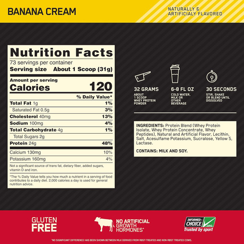 Gold Standard Food Supplement Protein 2.27 Kilogram. Aa Dc - Imagem 8
