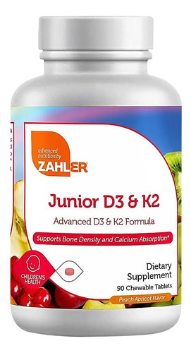 Zahler Junior Vitamina D3 + K2 Tabletes Mastigáveis - Imagem 8