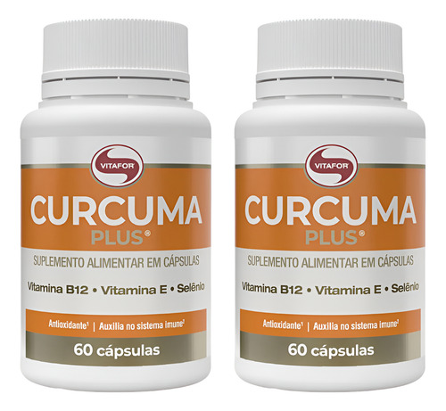 Kit 2un Curcuma Plus 60 Capsulas Vitafor - Imagem 5