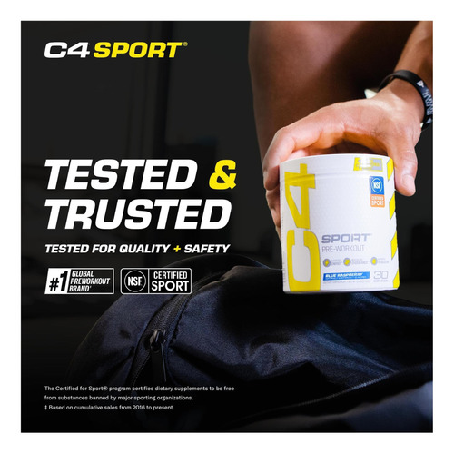 Pó De Pré-treino Cellucor C4 Sport Blue Raspberry Energía - Imagem 16