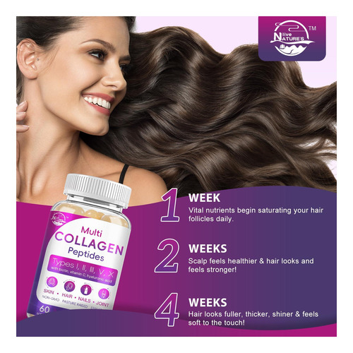 Peptídeos Multi -colágeno Softgel Tipo I Ii Iii V X De 1 - Imagem 5