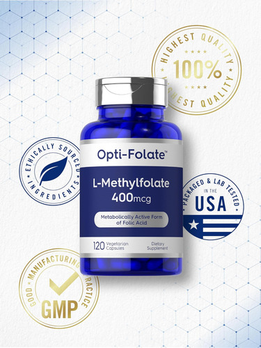 Carlyle L Metilfolato 400mcg 120 Cápsulas Vegetariano - Imagem 6