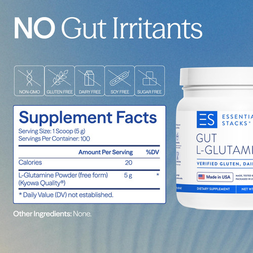 Suplemento Essential Stacks Gut L-glutamina Em Pó 500g - Imagem 6