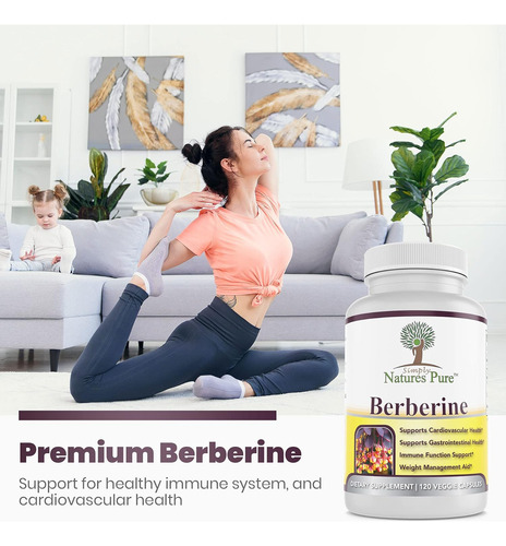 Simply Natures Pure Premium Berberine Hcl 500mg - 120 Caps.. - Imagem 5