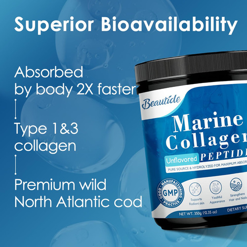 Peptídeos De Colágeno Marinho Em Pó Beautide Com Vitamina C - Imagem 6