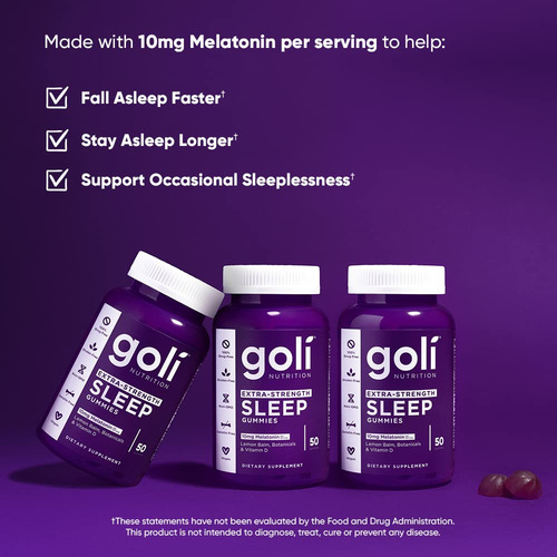 Suplemento Goli Extra Strength Sleep Gummy 10 Mg De Melatoni - Imagem 5