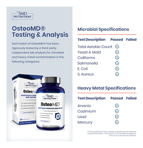 Suplemento 1md Nutrition Osteomd Bone Support 90 Cápsulas - Imagem 3