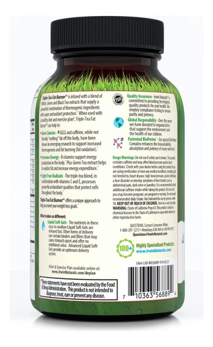 Queimador De Gordura De Chá Triplo Irwin Naturals 75 Cápsul - Imagem 3