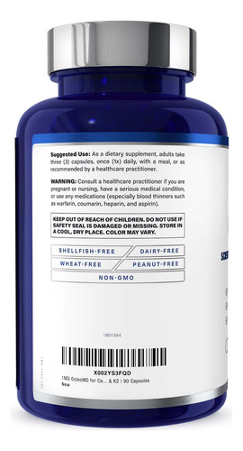 Suplemento 1md Nutrition Osteomd Bone Support 90 Cápsulas - Imagem 8