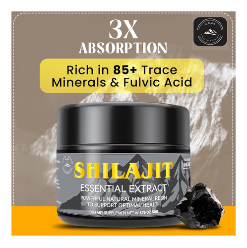 Altiano Shilajit Pure Himalaia Resina 100% Autêntica Foco E - Imagem 12