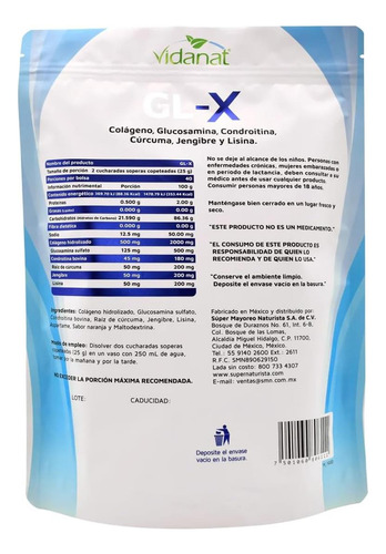 Vidanat Gl-x Orange 1kg-suporte Articular Com Glucosamina E - Imagem 2