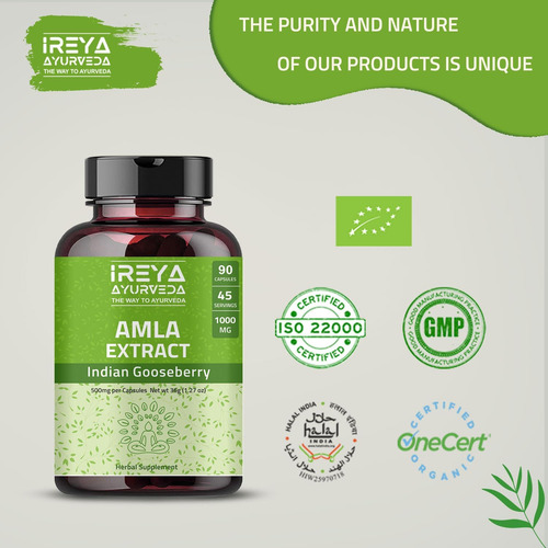 Cápsulas De Extrato De Fruta Amla De Ireya Ayurveda (90 Cáps - Imagem 18