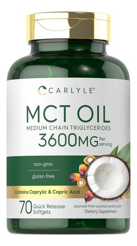 Cápsulas De Óleo Carlyle Mct 3600 Mg 70 Cápsulas Gelatinos