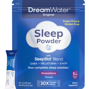 Sleep Aid Powder Dream Water Melatonina 5 Mg Snoozeberry 30