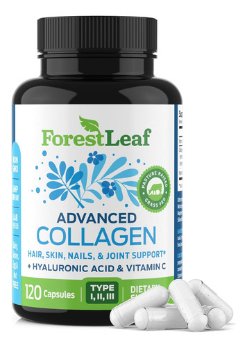 Forestleaf Multi Collagen Pills Com Ácido Hialurónico + V...