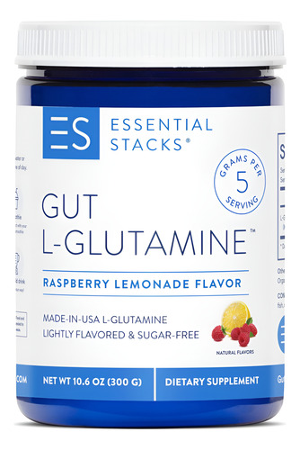 Essential Stacks Flavored Gut L-glutamina Em Pó (limonada De