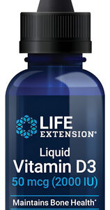 Life Extension Vitamina D3 Líquida 50mcg (2000iu) - Gotas Se