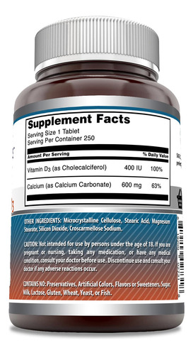 Suplemento De Fórmulas Incríveis De Cálcio 600 Mg Com Vitami - Imagem 2
