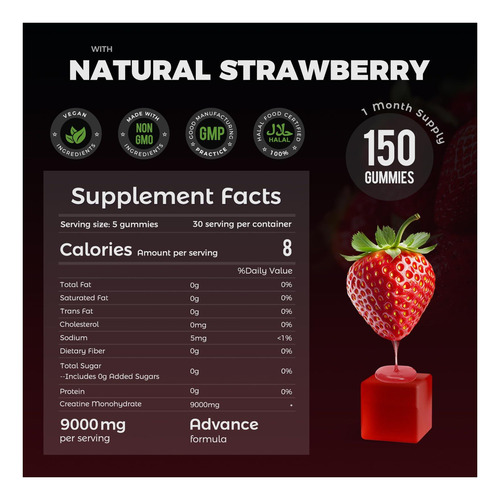 10x Resistência À Energia Creatina Monohidratada Gummies De - Imagem 9