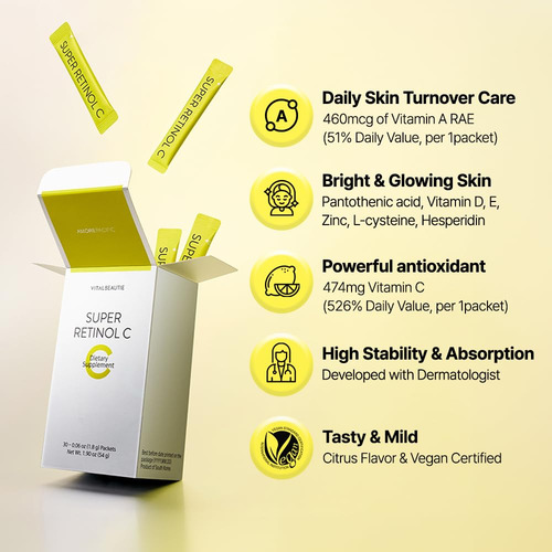 Suplemento Para A Pele Vitalbeautie Super Retinolc Vegan - Imagem 8