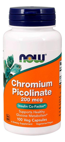 Now Picolinato De Cromo 200mcg 100 Cápsulas (pacote De 2)
