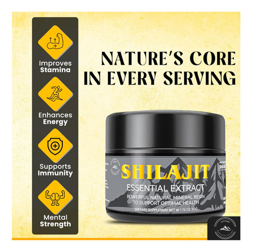 Altiano Shilajit Pure Himalaia Resina 100% Autêntica Foco E - Imagem 8
