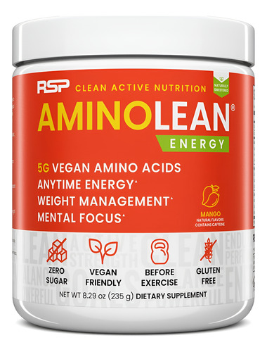 Pre Workout Powder Rsp Nutrition Aminolean Mango Flavor