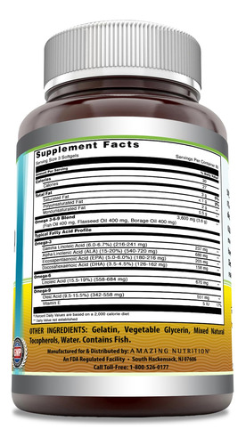Suplemento Amazing Omega 3.6.9 1200 Mg 250 Cápsulas Gelatino - Imagem 2