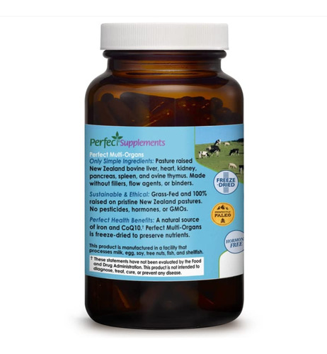 Suplemento Perfect Supplements Perfect Multi-organs 180 Cáps - Imagem 3