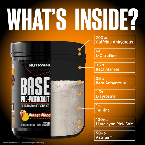 Pó Pré-treino Nutrabio Base 200 Mg De Cafeína E Laranja E Ma - Imagem 2