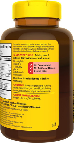 Óleo De Peixe Nature Made 1000 Mg Cápsulas Macias 3 Un. - Imagem 8
