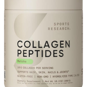 Sports Research Premium Peptídeos De Colágeno Pó E Chá Verde