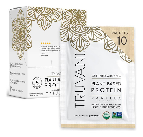 Proteína De Ervilha Vegana Truvani Em Pó Baunilha 20g Pr