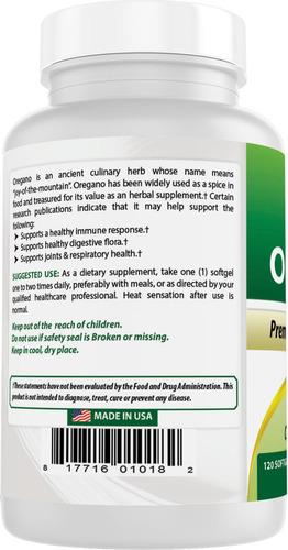 Best Naturals Óleo De Orégãos 250 Mg Softgels 120count - Imagem 6