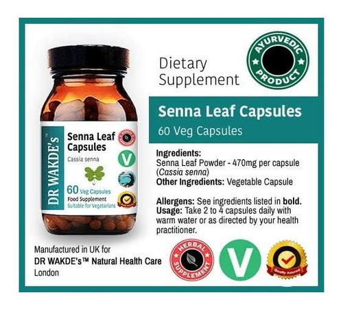 Dr Wakdes Senna Capsules (60 Caps Veg Suplemento À Base De - Imagem 14