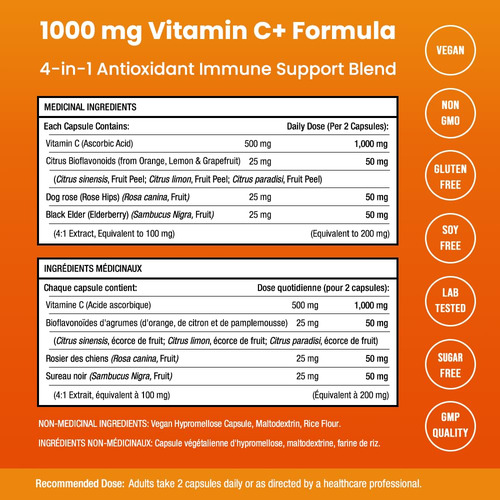 Nutrachamps Vitamina C 1000mg Com Roseira Brava - Imagem 2