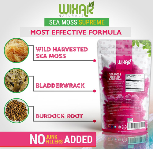 Suplemento Wixar Naturals Wixar Wildcrafted Sea Moss Powder - Imagem 5