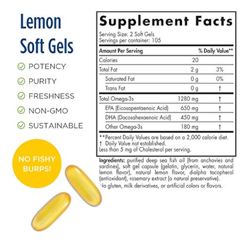 Nordic Naturals Proomega Sabor Limão - 210 Soft - Imagem 7